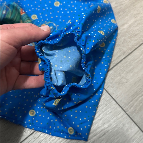 Lu’s Chic Bohemian Blue Peacock Print Pants one size - Picture 7 of 7
